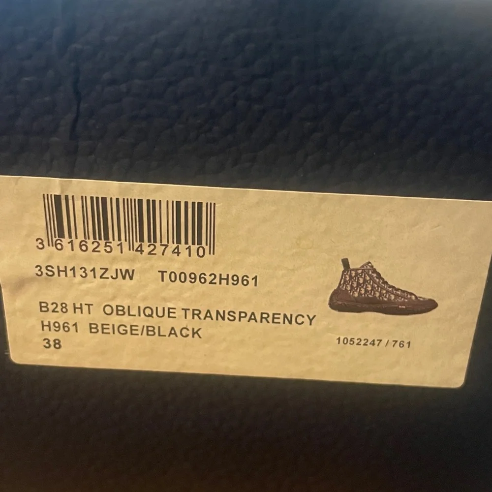 Christian Diors B28 HT - High Top Sneakers - Oblique Transparency - Beige/Black - Picture 13 of 13